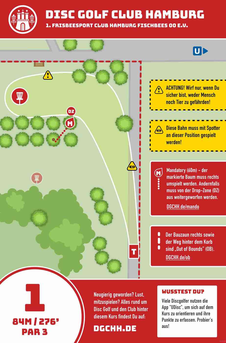 Tee sign hole 1 – City Nord