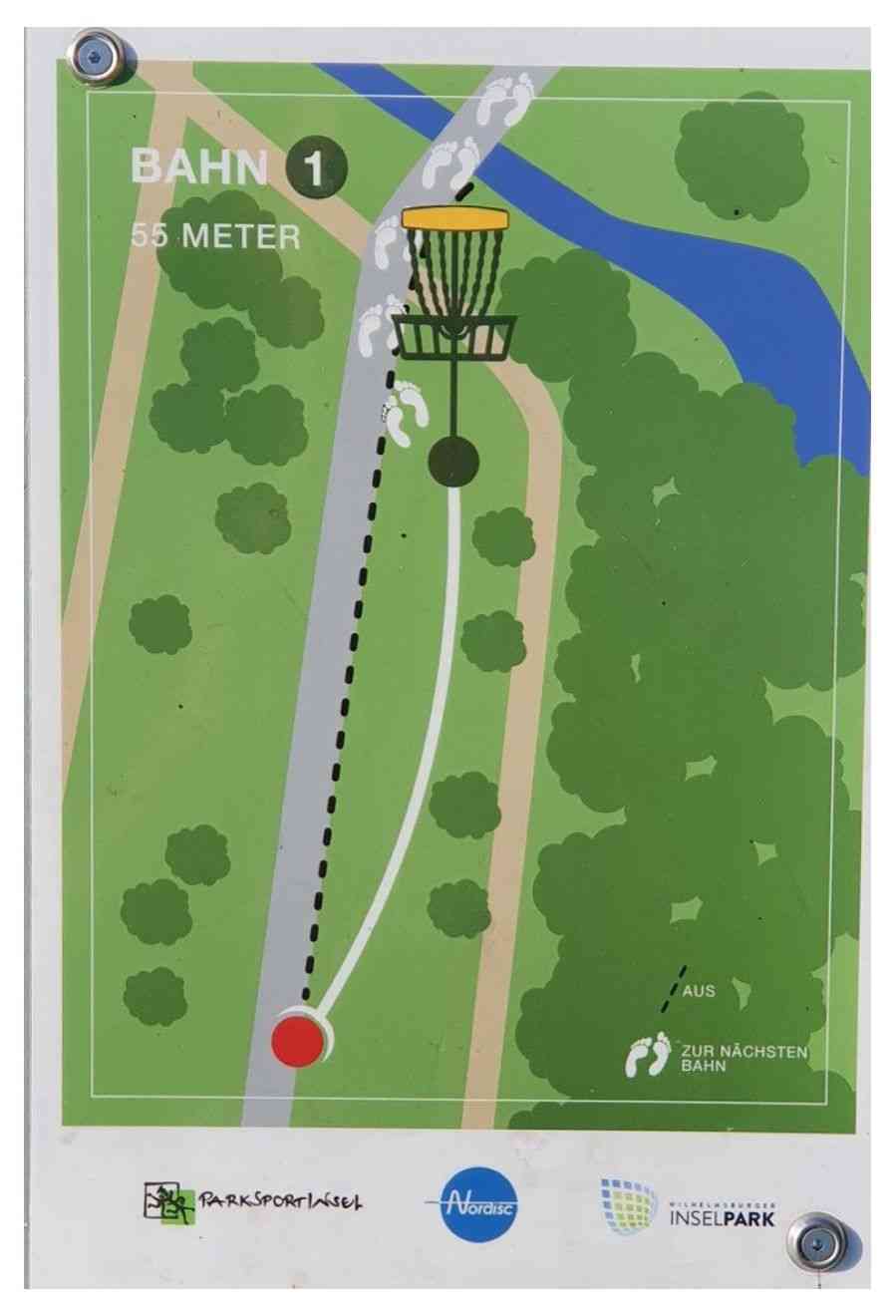Tee sign hole 1 – Wilhelmsburg